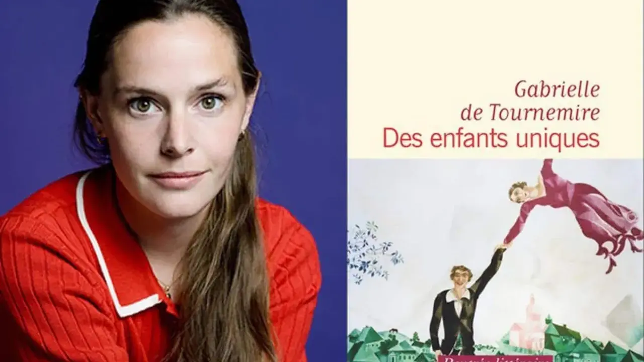 Gabrielle de Tournemire, lauréate du prix du premier roman, et la couverture de son livre "Des enfants uniques".