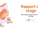 Illustration d'un téléphone avec des pièces, suggérant le coût de la rédaction d'un rapport de stage.