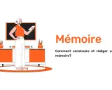 Une femme réfléchit à son plan mémoire, assise devant un écran.