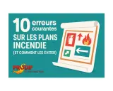 Illustration sur les 10 erreurs courantes sur les plans incendie, avec des symboles de sécurité. Un exemple de dossier RAEP rédigé serait utile pour comprendre ces erreurs.