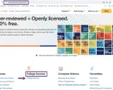 Page d'accueil OpenStax. Recherche de livres par sujet, comme "College Success". Idéal pour une recherche livre par ISBN.