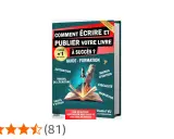 Guide "Comment écrire et publier votre livre à succès", avec un livre ouvert d'où s'échappe une fusée. Idéal pour savoir comment publier son livre.