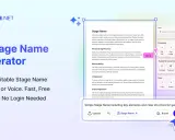 Générateur de noms de scène IA pour trouver un pseudo avec son prénom. Créez des noms de scène modifiables à partir de texte ou de voix, rapidement et gratuitement.