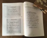 Deux pages d'un livre présentent des dédicaces manuscrites. L'une est pour "Fyot", l'autre pour "Jacques Durget". La page de droite contient une longue dédicace de Claudine Vincenot à son père.