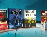 Quatre livres de science-fiction : Neal Stephenson, G.-J. Arnaud, Michael Crichton et John Brunner, parmi les auteurs de science-fiction les plus connus.