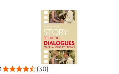 Livre "Story" de Robert McKee, guide pour écrire des dialogues romanesques pour la scène et l'écran. Image d'un couple en tenue d'époque.
