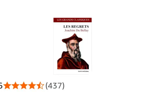 Couverture du livre "Les Regrets" de Joachim Du Bellay, avec un portrait gravé de l'auteur. Idéal pour une analyse de seconde.