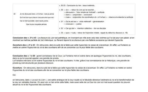 Analyse de "La Cour du Lion" : le discours du roi, les animaux malades de la peste, et l'hypocrisie de la cour.