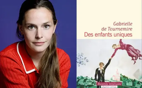 Gabrielle de Tournemire, lauréate du prix du premier roman, et la couverture de son livre "Des enfants uniques".