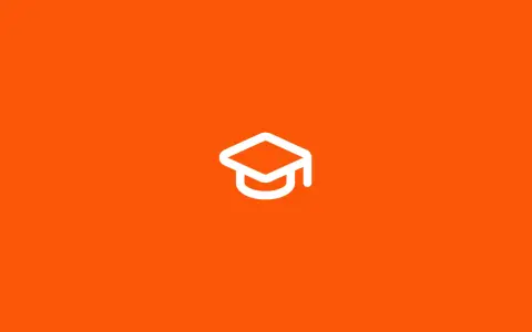 Icône de chapeau de diplômé blanc sur fond orange vif, symbolisant la conclusion d'une dissertation française.