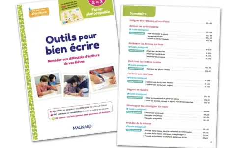 Outils pour bien écrire : texte à recopier pour s'entraîner. Ce guide propose des activités pour aider les élèves à surmonter leurs difficultés d'écriture.
