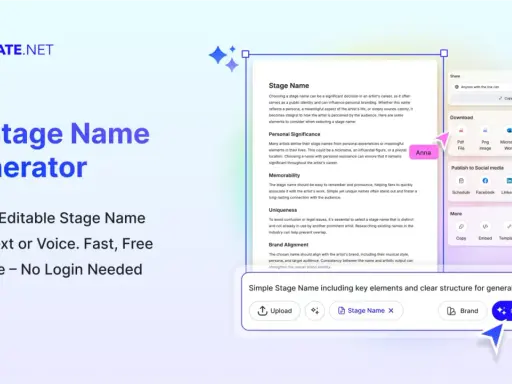 Générateur de noms de scène IA pour trouver un pseudo avec son prénom. Créez des noms de scène modifiables à partir de texte ou de voix, rapidement et gratuitement.