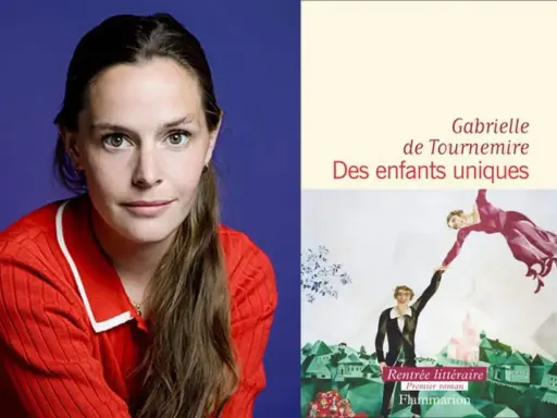 Gabrielle de Tournemire, lauréate du prix du premier roman, et la couverture de son livre "Des enfants uniques".
