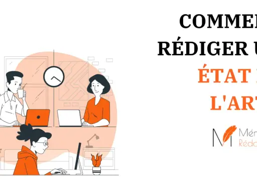 Des étudiants travaillent sur leurs ordinateurs, apprenant comment rédiger un **état de l'art** pour leurs mémoires.