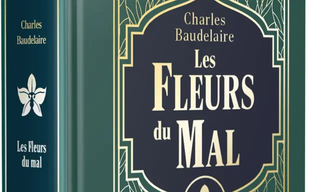 Couverture de "Les Fleurs du Mal" de Baudelaire. Une édition qui mérite un avis positif pour sa présentation élégante.