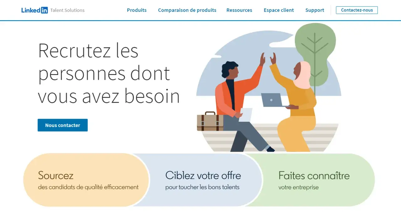 Illustration de deux personnes s'encourageant, symbolisant la r&eacute;solution de la probl&eacute;matique recrutement m&eacute;moire.